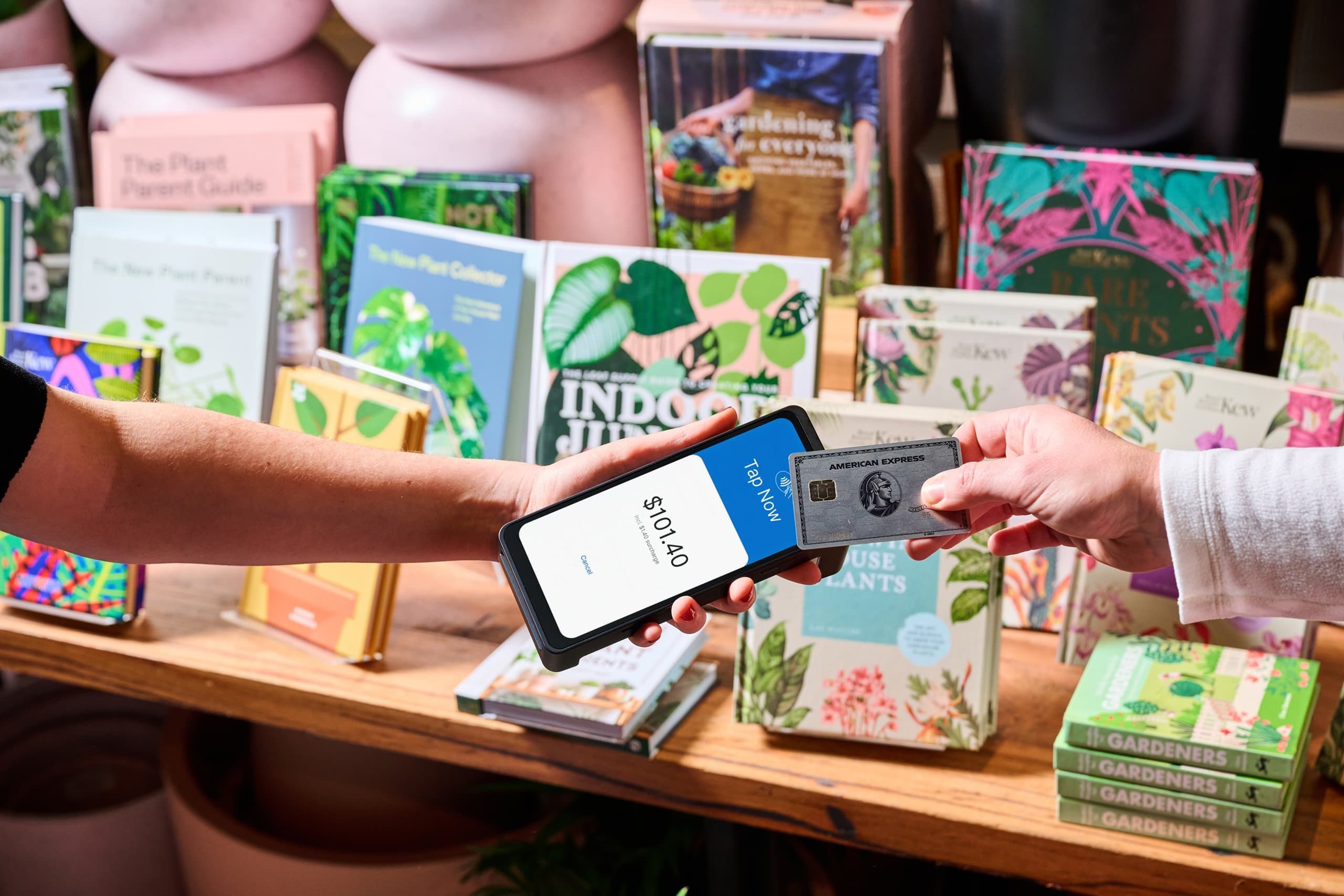 Zeller - Amex tapping on Terminal 2 in Graphite, bookshop
